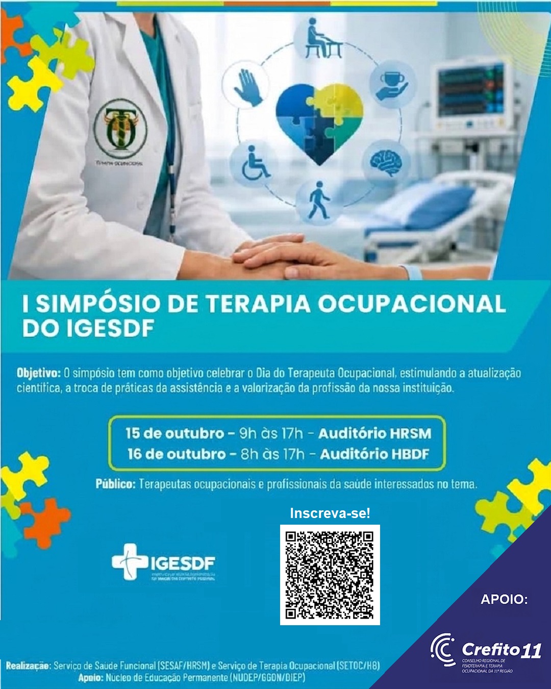 BRASÍLIA: 💙 I SIMPÓSIO DE TERAPIA OCUPACIONAL DO IGESDF
