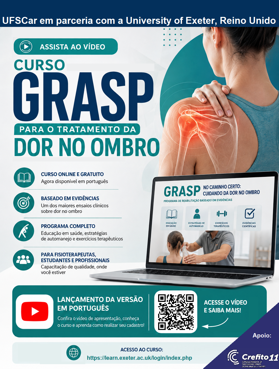 ON-LINE: LANÇAMENTO curso GRASP em português para tratamento da dor no ombro