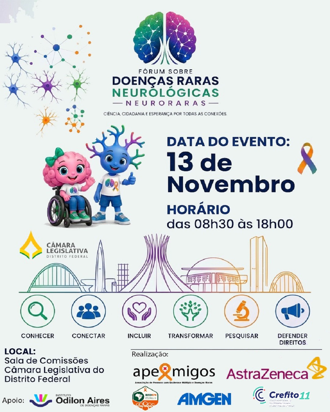 BRASÍLIA: Estão abertas as inscrições para o Fórum Neuroraras!
