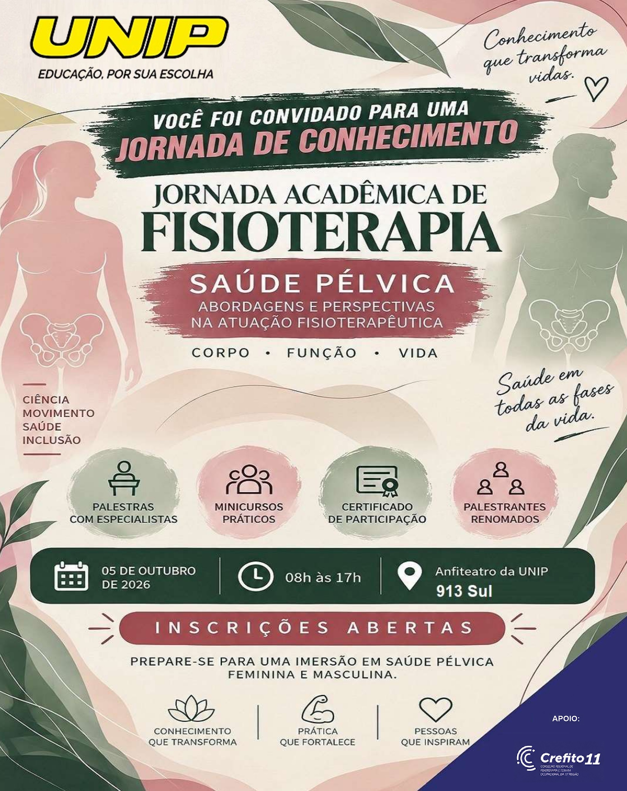 BRASÍLIA: Jornada Acadêmica de Fisioterapia: Uma imersão em Saúde Pélvica na UNIP Brasília